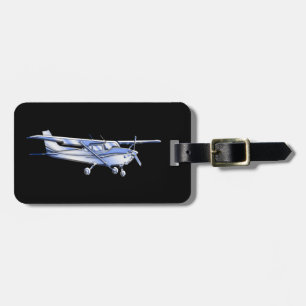 航空機の黒のクラシックなセスナのシルエットの飛行 ラゲッジタグ