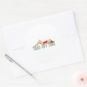 航空機の鼻のアートテイクオフタイムピンアップガールギフト ラウンドシール (封筒)