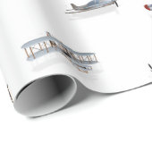 航空機を飛ばすヴィンテージ ラッピングペーパー (ロールコーナー)