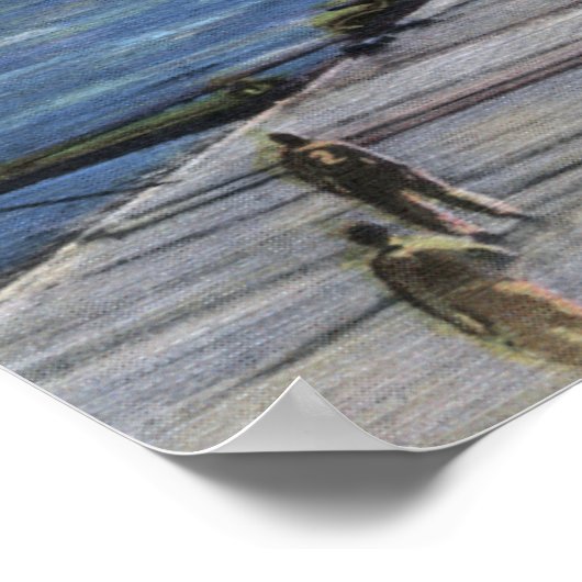 航空機キャリアに乗り込むアクション – 米国海軍 ポスター (角)