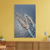 航空機キャリアの空中表示USSロナルドレーグ キャンバスプリント (インサイチュ (リビング))