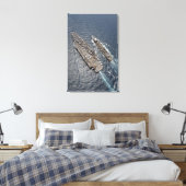 航空機キャリアの空中表示USSロナルドレーグ キャンバスプリント (インサイチュ (寝室))