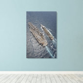 航空機キャリアの空中表示USSロナルドレーグ キャンバスプリント (インサイチュ (ウッドフロア))