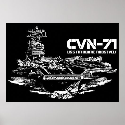 航空機キャリアセオドアルーズベルトプリント ポスター (正面)