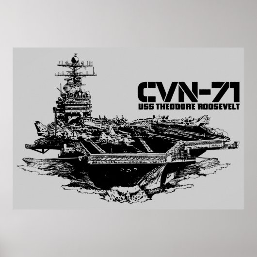 航空機キャリアセオドアルーズベルトプリント ポスター (正面)