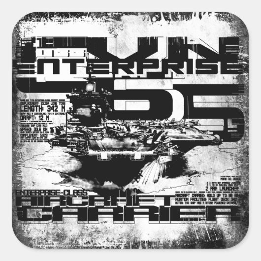 航空機キャリア企業ステッカー スクエアシール (正面)