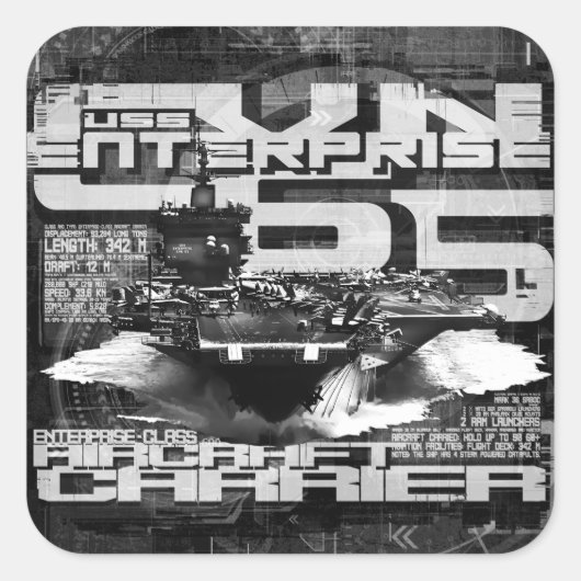 航空機キャリア企業ステッカー スクエアシール (正面)