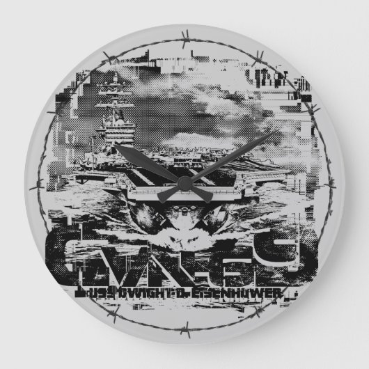 航空機キャリアD.D.アイゼンハワーアクリル壁時計 ラージ壁時計 (正面)