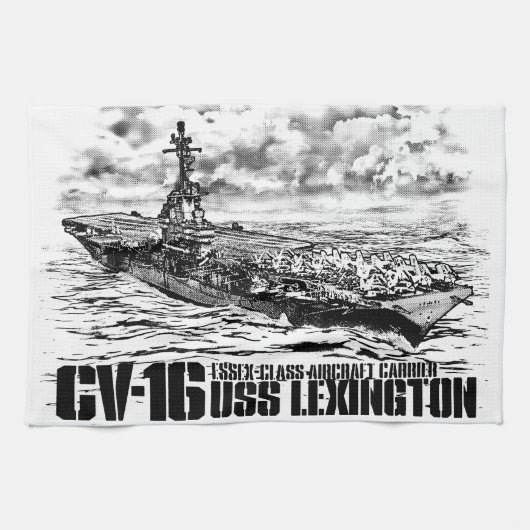 航空機キャリアLexington Dawsonsfキッチンタオル キッチンタオル (横)