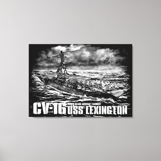 航空機キャリアLexington Wrappedcanvas キャンバスプリント (正面)
