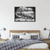 航空機キャリアLexington Wrappedcanvas キャンバスプリント (インサイチュ (寝室))