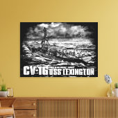 航空機キャリアLexington Wrappedcanvas キャンバスプリント (インサイチュ (リビング))