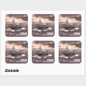 航空機キャリアNimitzステッカー スクエアシール (シート)