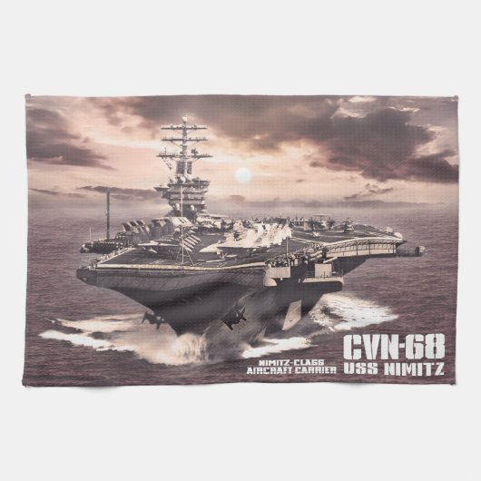 航空機キャリアNimitz Dawsonsfキッチンタオル キッチンタオル (横)