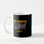 航空機キャリアUssランドルフCv-15退役軍人Day F コーヒーマグカップ (左)