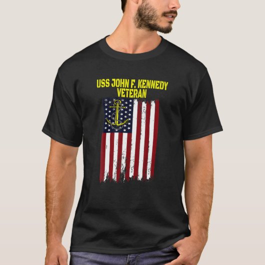 航空機キャリアUSS John F. Kennedy CV-67退役軍人 Tシャツ (正面)