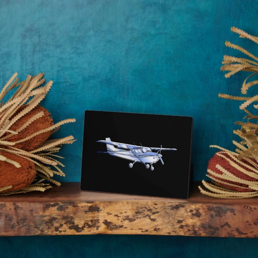 航空機クラシックのセスナ飛んでいるシルエット フォトプラーク (側面)