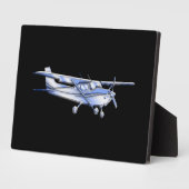 航空機クラシックのセスナ飛んでいるシルエット フォトプラーク (側面)