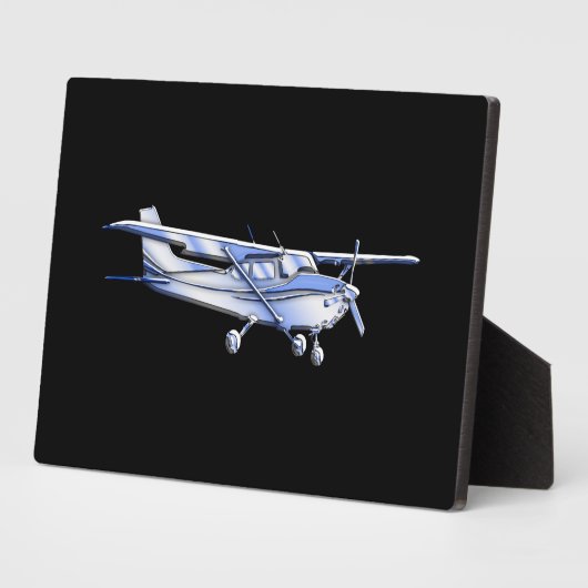 航空機クラシックのセスナ飛んでいるシルエット フォトプラーク (側面)