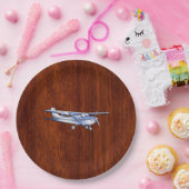 航空機クラシッククロムセスナマホガニ飛んでいるー ペーパープレート (パーティー)