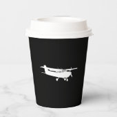 航空機クラシックセスナシルエットデコ飛んでいるール 紙コップ (裏面)