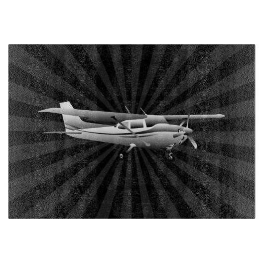 航空機クラシックセスナシルエット飛んでいる日が差すこと カッティングボード (正面)