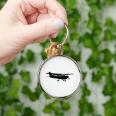 航空機クラシックセスナブラックシルエット飛んでいる キーホルダー (手)