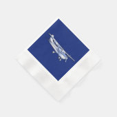 航空機クロムセスナ飛んでいるシルエット 縁ありカクテルナプキン (角)