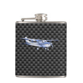 航空機クロームのようなセスナ黒炭素繊維 フラスク (正面)