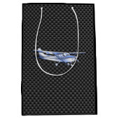 航空機クロームのようなセスナ黒炭素繊維 ミディアムペーパーバッグ (正面)