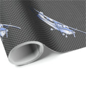 航空機クロームのようなセスナ黒炭素繊維 ラッピングペーパー (ロールコーナー)