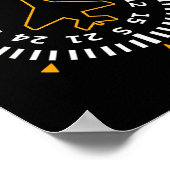 航空機コンパス飛行楽器 ポスター (角)