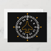 航空機コンパス飛行楽器 ポストカード (正面/裏面)