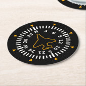 航空機コンパス飛行楽器 ラウンドペーパーコースター (アングル)