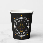 航空機コンパス飛行楽器 紙コップ (裏面)