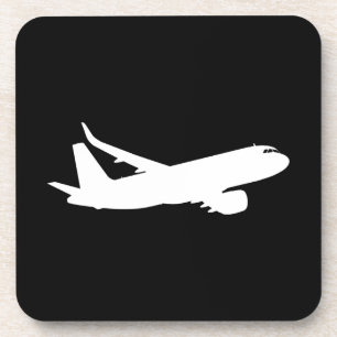 航空機ジェットライナー白シルエットデコ飛んでいるーラ コースター