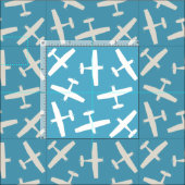 航空機スタイリッシュのパターン青 ファブリック (タイル)