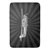 航空機セスナシルエット飛んでいるブラック日が差すこと バスマット (正面縦)