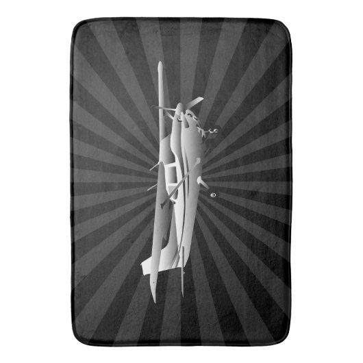 航空機セスナシルエット飛んでいるブラック日が差すこと バスマット (正面縦)