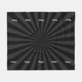 航空機セスナシルエット飛んでいるブラック日が差すこと フリースブランケット (正面(横))