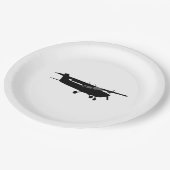 航空機セスナブラックシルエットデ飛んでいるコール ペーパープレート (アングル)