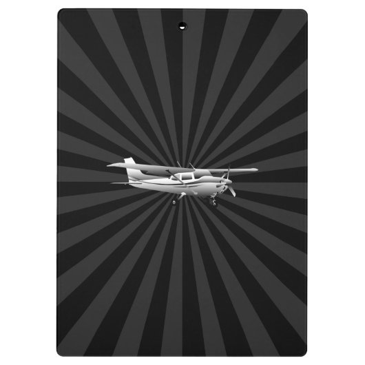 航空機セスナ飛んでいるシルエットブラックバースト クリップボード (裏面)