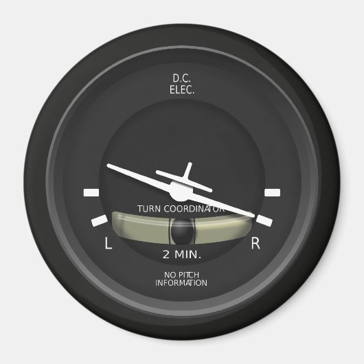 航空機ターンコーディネーター楽器 マグネット (正面)