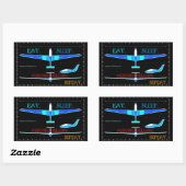 航空機デザイン 長方形シール (シート)
