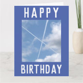 航空機トレイル型枠サルタイヤが空に カード (正面)