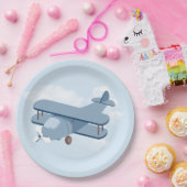 航空機パイロットボーイ誕生日 ペーパープレート (パーティー)