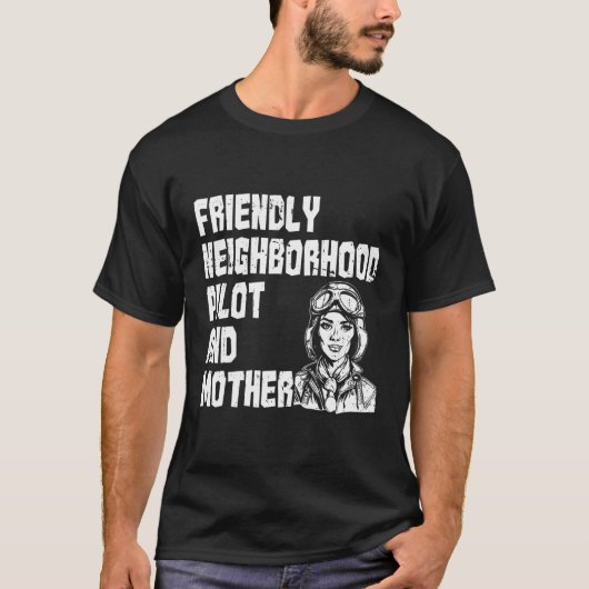航空機パイロット母 Tシャツ (正面)