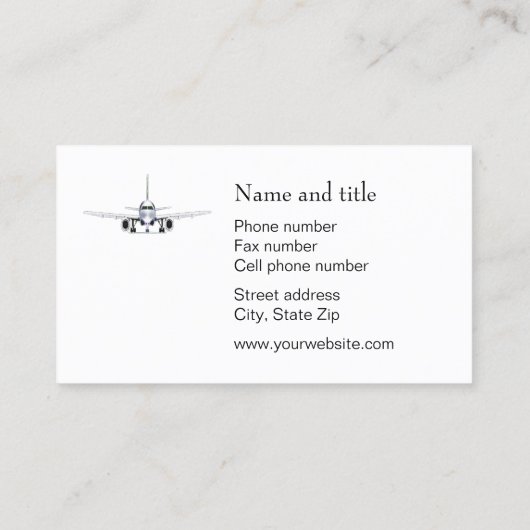 航空機パイロット 名刺 (裏面)