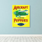 航空機ペッパーラベル キャンバスプリント (インサイチュ (ウッドフロア))