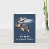 航空機付きマラードアヒルありがとう悔やみや弔慰 カード (正面)